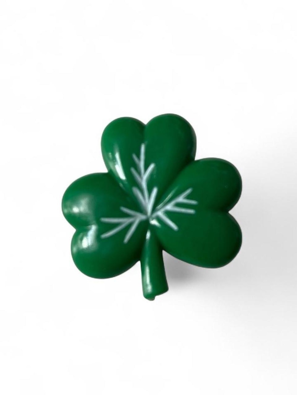 Vintage Green Shamrock Clover Brooch Pin 80s